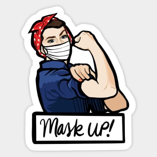 Mask up Rosie the Riveter Sticker